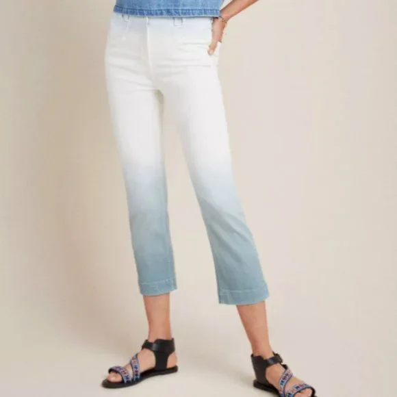 Anthropologie Ultra High-Rise Dip-Dyed Slim Jeans - Picture 1 of 8